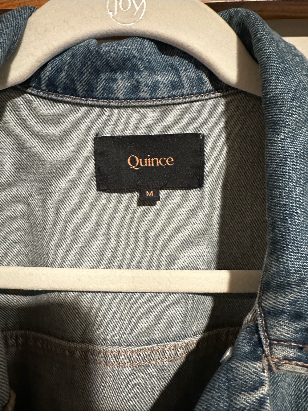 Quince Medium Wash Blue Denim Jacket - Classic Jean Coat - Picture 2 of 4